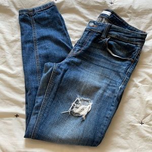 Eunina medium dark mid rise skinny jeans size 27